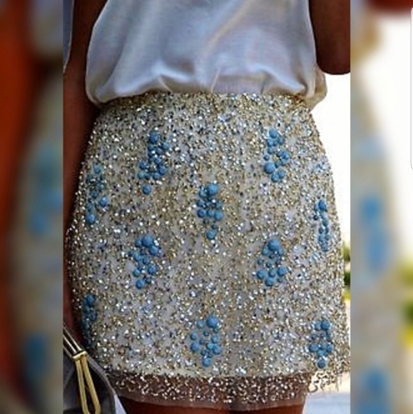 Zara Dresses & Skirts - Zara Stunning Beaded shimmering mini skirt